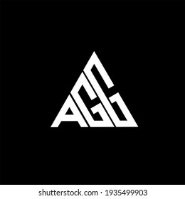 A G G letter logo vector design on black color background. agg alphabet