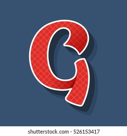 G letter logo. Vintage handmade sport alphabet, college team script font. Vector elements for club banner, t-shirt, labels, posters etc.