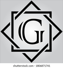 Logo de la letra G con fondo blanco.Icono de la letra negra.Este es el logo de la compañía.