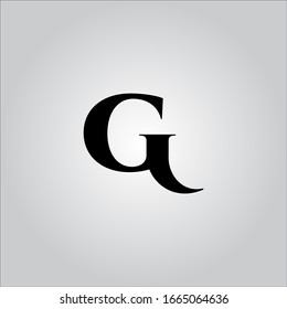 Logotipo de letra G con fondo de degradado blanco.Icono de letra agradable.Diseño del logotipo de letra negra.