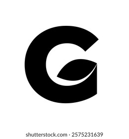 G letter for logos and emblems with leaf symbol