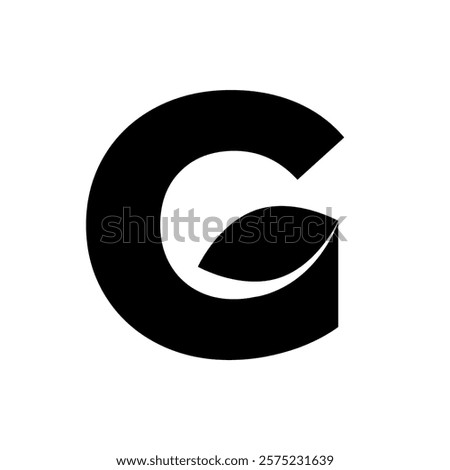 G letter for logos and emblems with leaf symbol