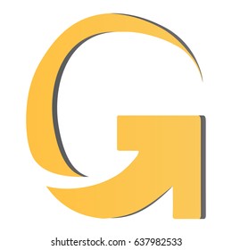 "G" letter looking like an arrow. Icon for logo.