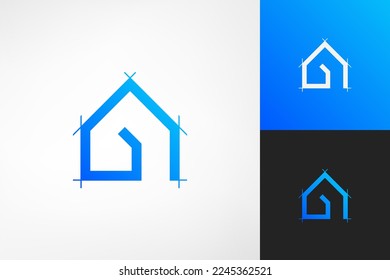 G letter mark home building architectural geometric logo. A simple modern and sophisticated logo. Suitable for architectural, construction, industrial, interior or art company.