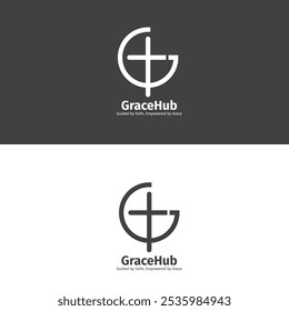 g letter miimalist logo desighn modern unique creative  with backgrounds grey or white cross symbol icon cristianity