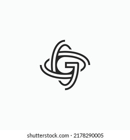 G letter minimal abstract spiral linear minimal logo design concept