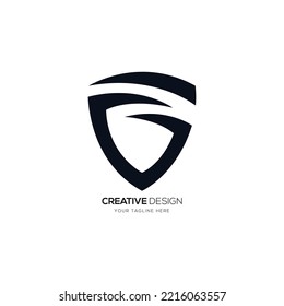 G Letter Modern Shield Shape Logo Design