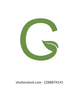 G letter nature leaf combination vector logo design