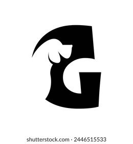 G letter with a negative space dog logo