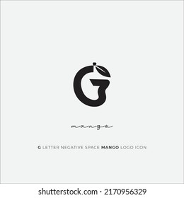 G letter with negative space mango logo icon