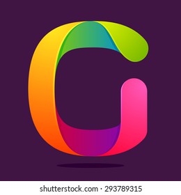 G letter one line colorful logo. Vector design template elements an icon for your application or company
