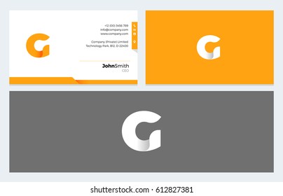 G Letter Origami logo and Business Card template