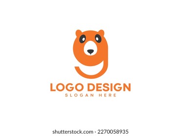 G letter with Panda logo design on luxury background. G monogram initial letter logo concept. G letter icon design. G elegant and Professional letter icon on white background.