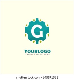 G letter pattern logo. Abstract hexagon design template. Colorful creative sign. Universal vector icon.