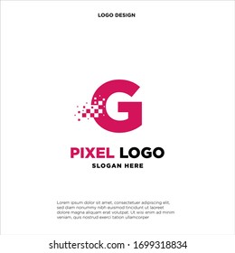 G Letter pixel logo design modern template