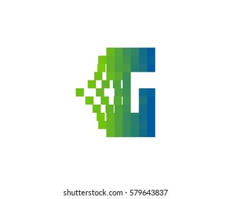 G Letter Pixel Logo Design Element