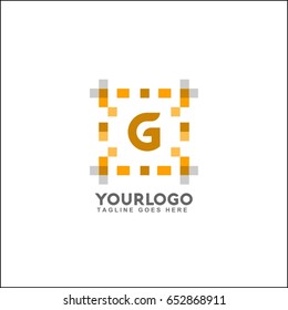 G letter pixel tech logo vector illustration