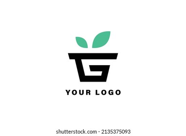 G letter, pot logo design template