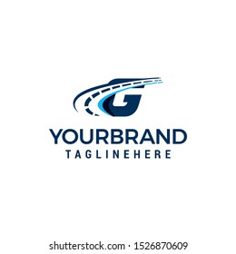 G letter road . G Road Logistics Letter Design in Vector template