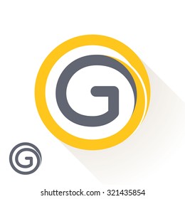 G letter with round line logo. Abstract trendy letter multicolored vector design template elements for your application or corporate identity.