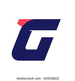 G letter run logo design template. Vector sport style typeface for sportswear, sports club, app icon, corporate identity, labels or posters.
