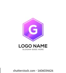 G Letter shadow icon logo design vector image.