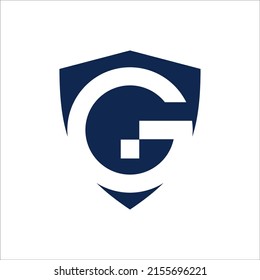 Elemento de plantilla de diseño del logotipo de Escudo de letras G