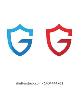 G Letter shield vector illustration design