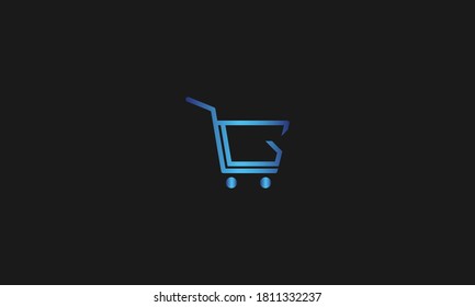 G Letter with Shopping Cart Logo Template vector icon illustration design. Letter G Online Shop Logo
