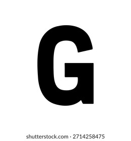 Diseño de ilustración plana de Vector de silueta de letra G.