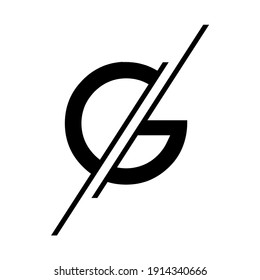 G Letra Slash Dividir logotipo Icono Logotipo Vector plano