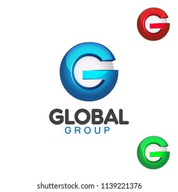 g letter sphere 3d vector logo design symbol