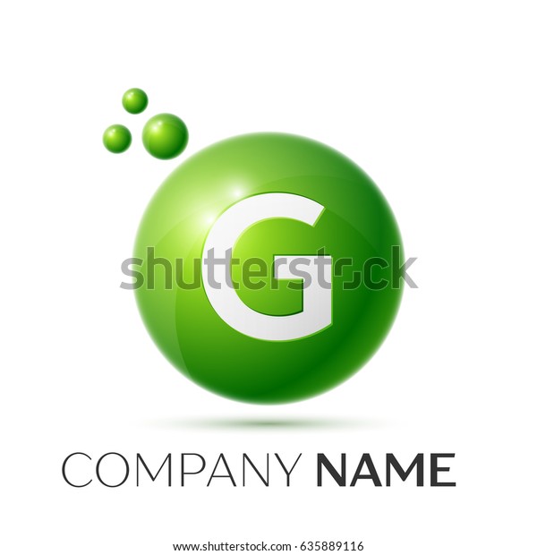 G Letter Splash Logo Green Dots Stock Vector Royalty Free