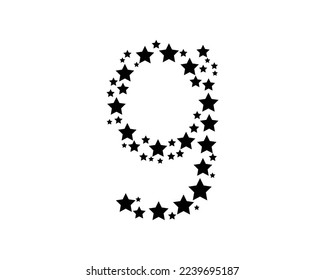 Letra G con plantilla de logotipo de estrella 
