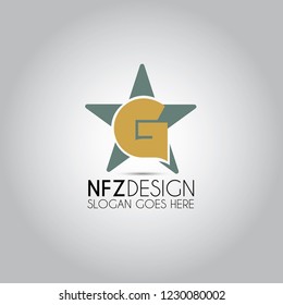 G Letter Star Template Logo