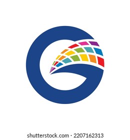 G Letter Tech Logo Design Vector
