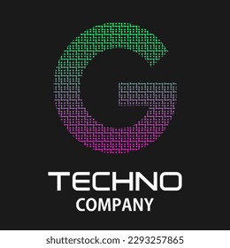 g letter technology design template illustration