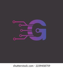 G letter technology logo template Vector style for free download.