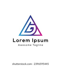 G A letter with triangle shape creative logo design