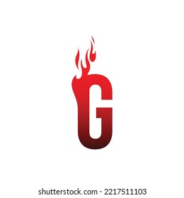 g letter uppercase fire flame hot logo vector icon illustration