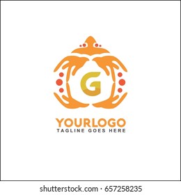 G letter vector health and beauty care logo. Brand identity for spa, yoga center, cosmetic, natural product. 