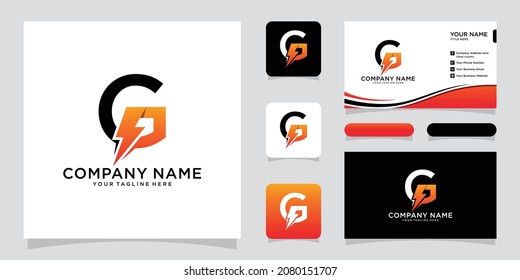 G letter vector logo design. Lightning icon concept. Modern logo for business identity. Creative symbol element or template