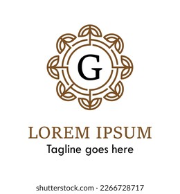  g Letter Vector Logo design with Abstract mandala flower swirl icon vector design