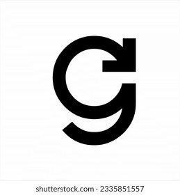 G letter vector logo design with circular arrows.