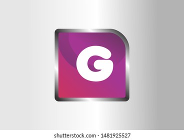 G letter vector logo illustration. Alphabet vector logo illustration. Purple Vector logo.