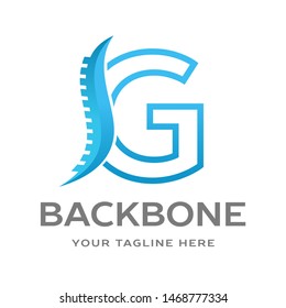 G Letter vector logo template with backbone symbol. Can be use for initial logo and suitable for chiropractic, consulting and anatomical business.