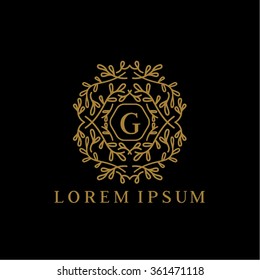 G letter vector logo template (sign, symbol, emblem, ornament)