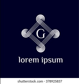 G letter vector logo template (sign, symbol, emblem, ornament)