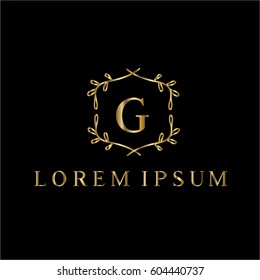 G letter vintage golden vector logo