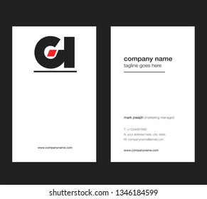 G I letters Joint logo icon with business card vector template.